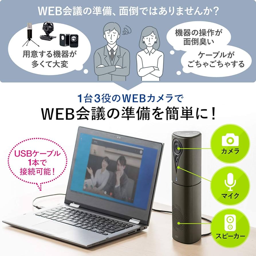 Amazon.co.jp: サンワダイレクト WEBカメラ マイク スピーカー